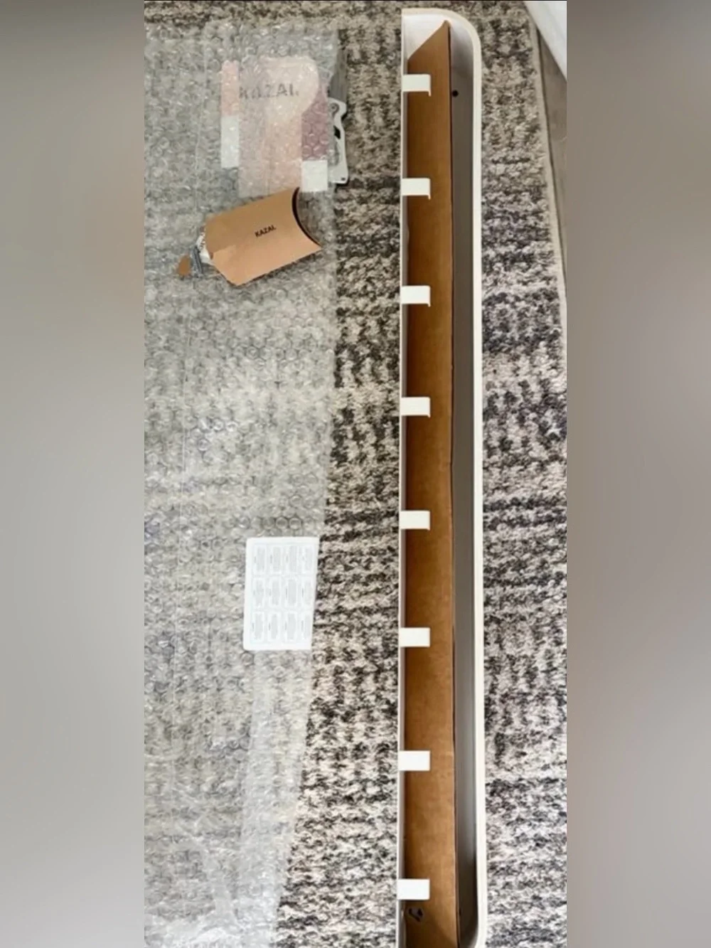 Modern White Wall Hook Shelf - 8 Hidden Hooks